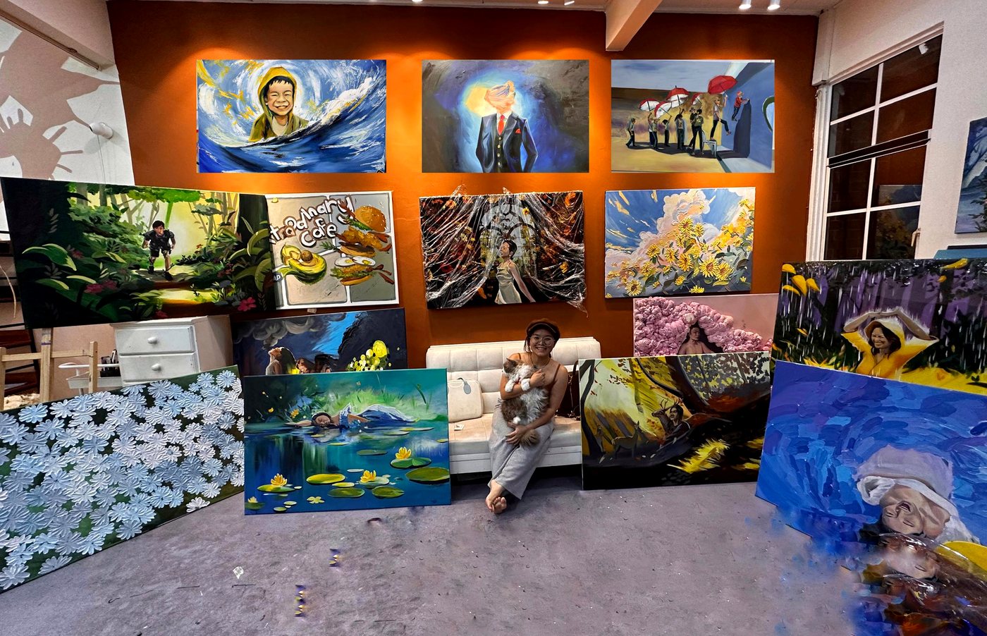 Rycca mural painting portfolio with multiple finished artwork panels