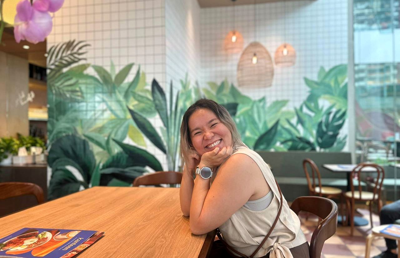 Botanical indoor mural for a cafe dining wall